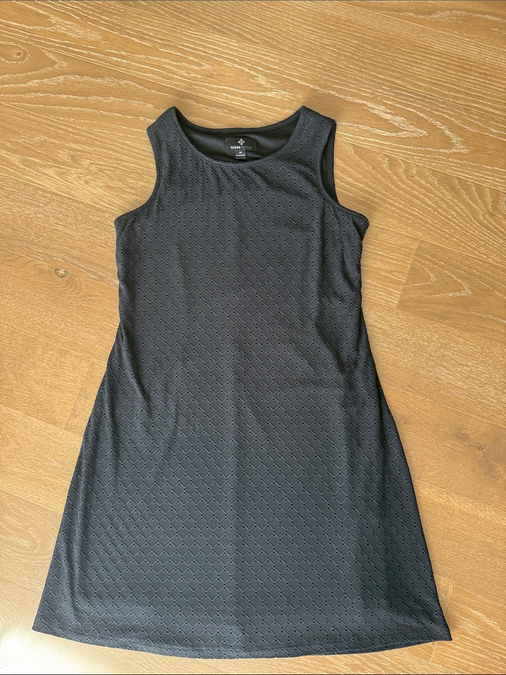 Ronnie Nicole Black Textured Sleeveless A-Line Dress